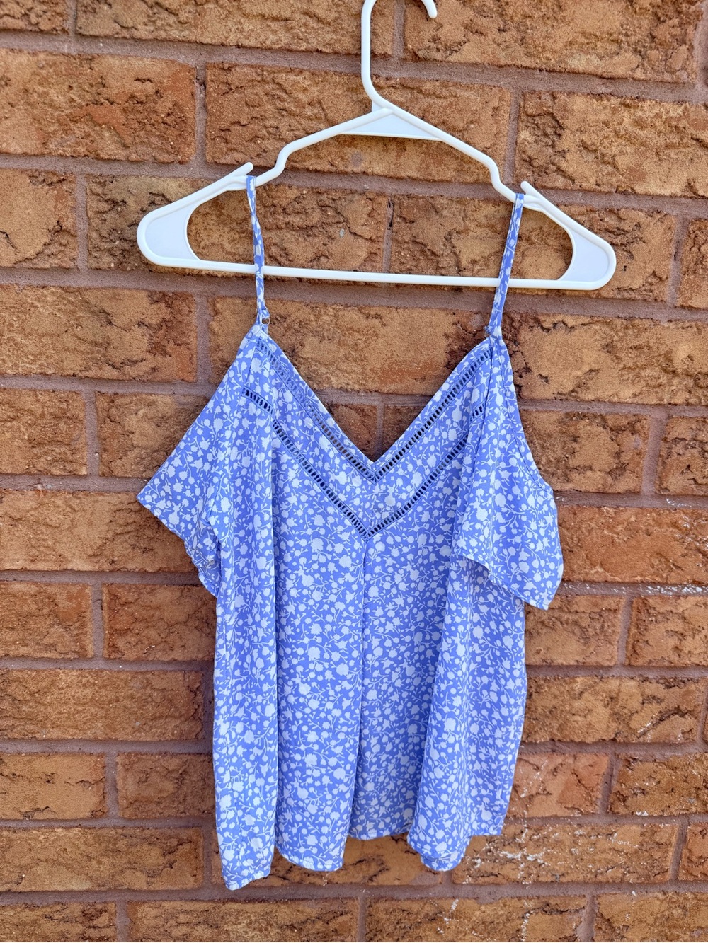 💫4/$25 • Sienna Sky Light Blue Floral Cold-Shoulder Cami Top